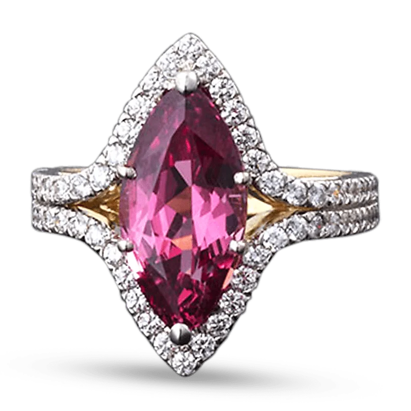 Ladies Fairy Rings -Red Spinel and Diamond Ring, 3.95 Carats