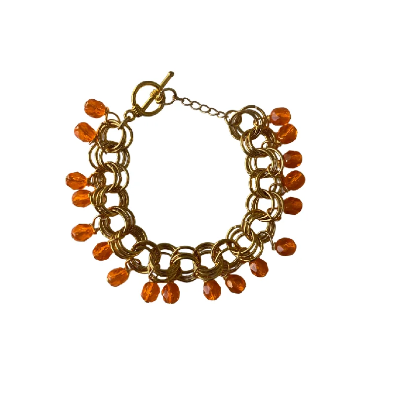 Ladies 10K Gold Bracelets -The Donna Bracelet in Orange