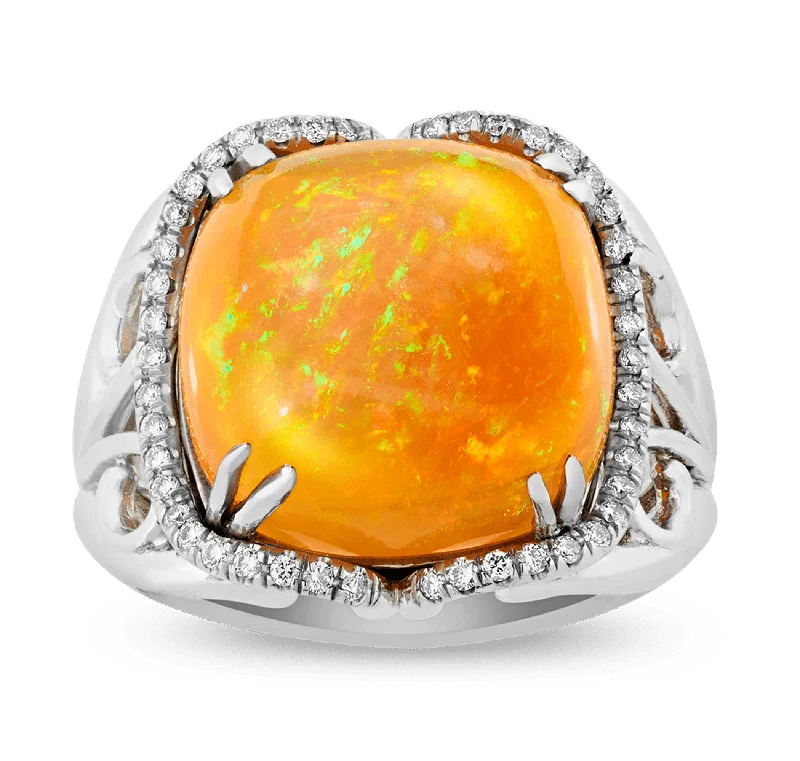 Ladies Oval Rings -Ethiopian Opal Ring, 11.54 Carats