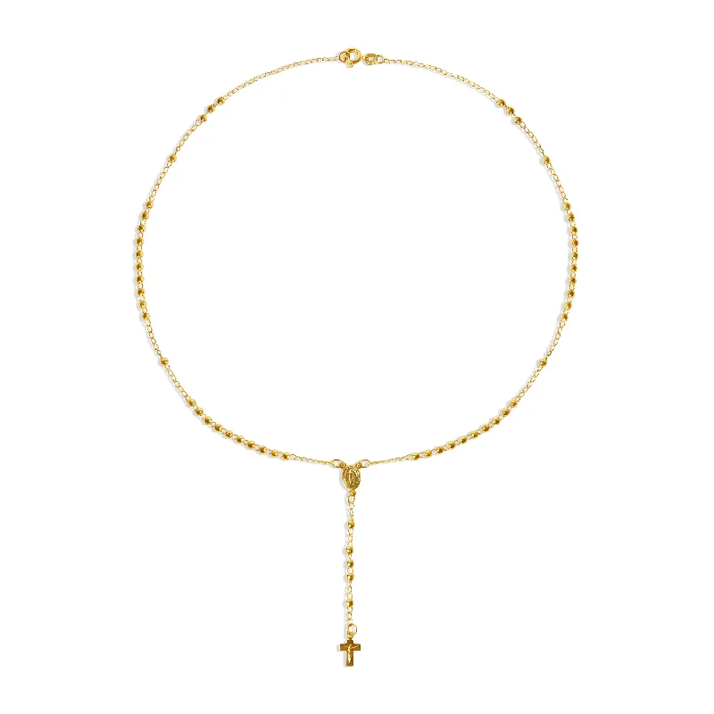 Ladies Necklaces for Beach Glow-THE BALL CHAIN ROSARY NECKLACE