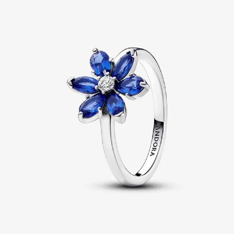 Ladies Opal Rings -PANDORA : Sparkling Blue Herbarium Cluster Ring