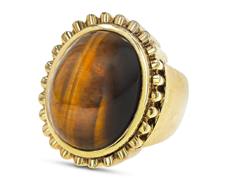 Ladies Summer Rings -David Webb Tiger's Eye Dome Ring