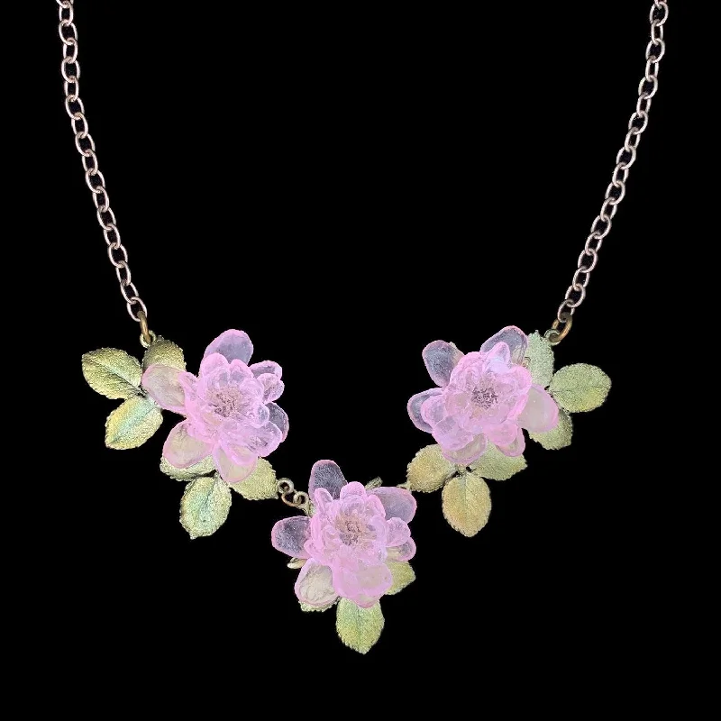 Ladies Necklaces with Clear Danburite-Blushing Rose Necklace - Statement