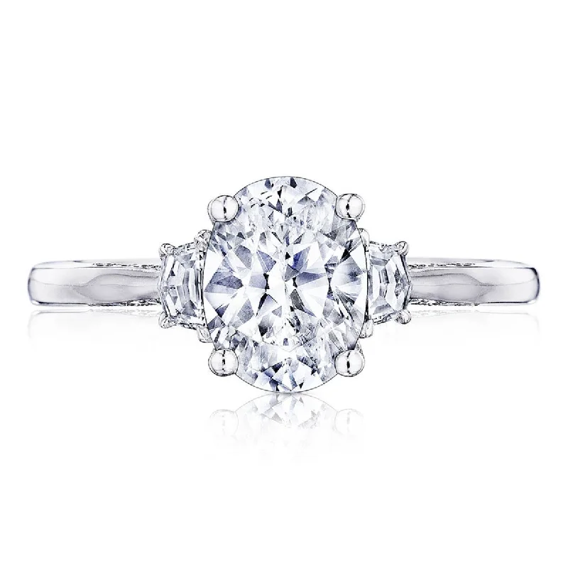 Ladies Engagement Rings Two Shine-Simply TACORI | Oval 3-Stone Engagement Ring 2658OV75X55