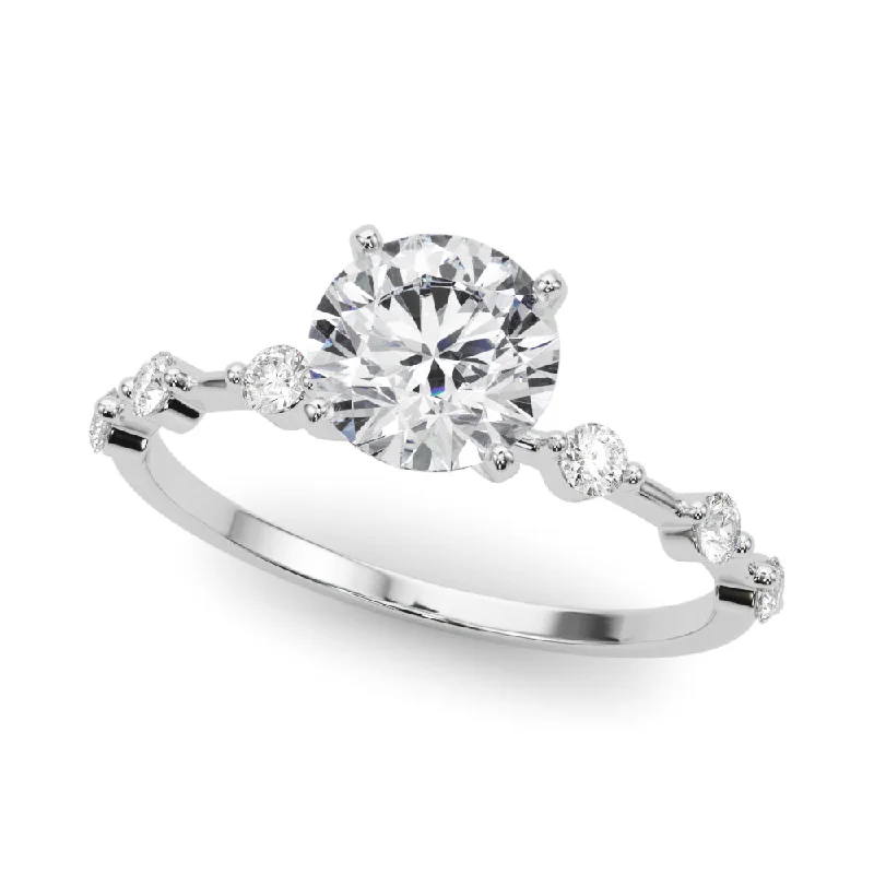 Ladies Engagement Rings with Scapolite Glow-14K Bezel Set Diamond Engagement Ring