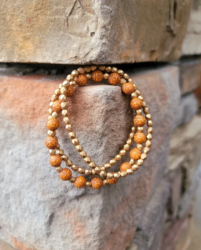 Ladies Soft Tone Bracelets -Terracotta Bracelet Set