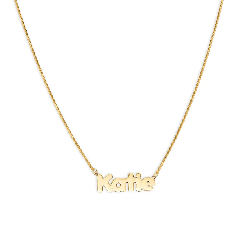 Ladies Necklaces for Aunt Charm-THE DAINTY BUBBLE NAMEPLATE NECKLACE