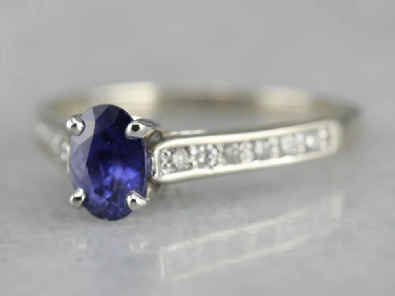 Ladies Engagement Rings Star Spark-Sapphire and Diamond Engagement Ring