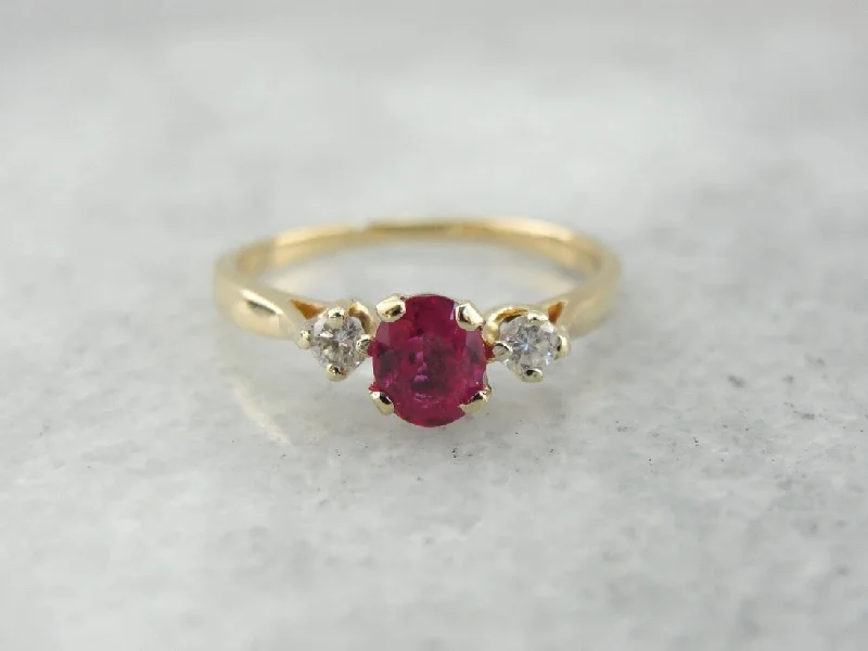 Ladies Engagement Rings Classic Shine-Pretty Pink Sapphire Three Stone Engagement Ring