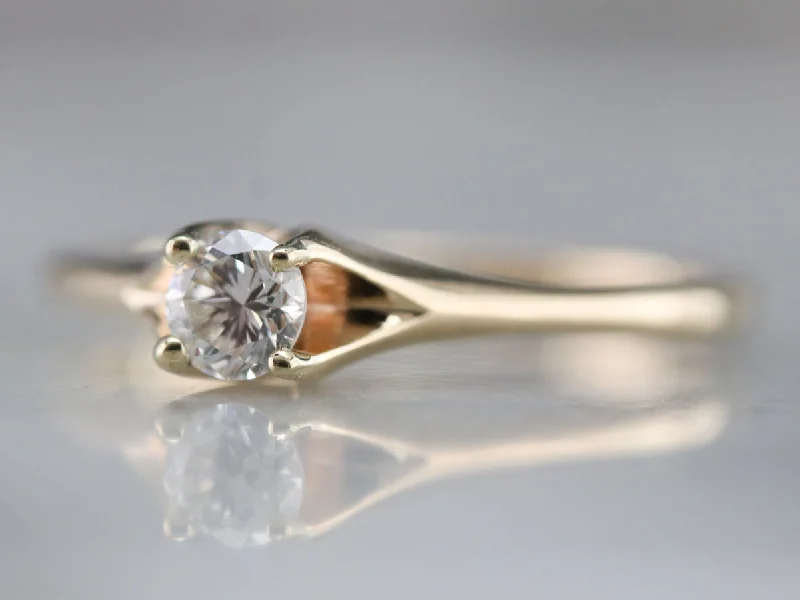 Ladies Engagement Rings with Topaz Spark-Vintage Diamond Engagement Ring