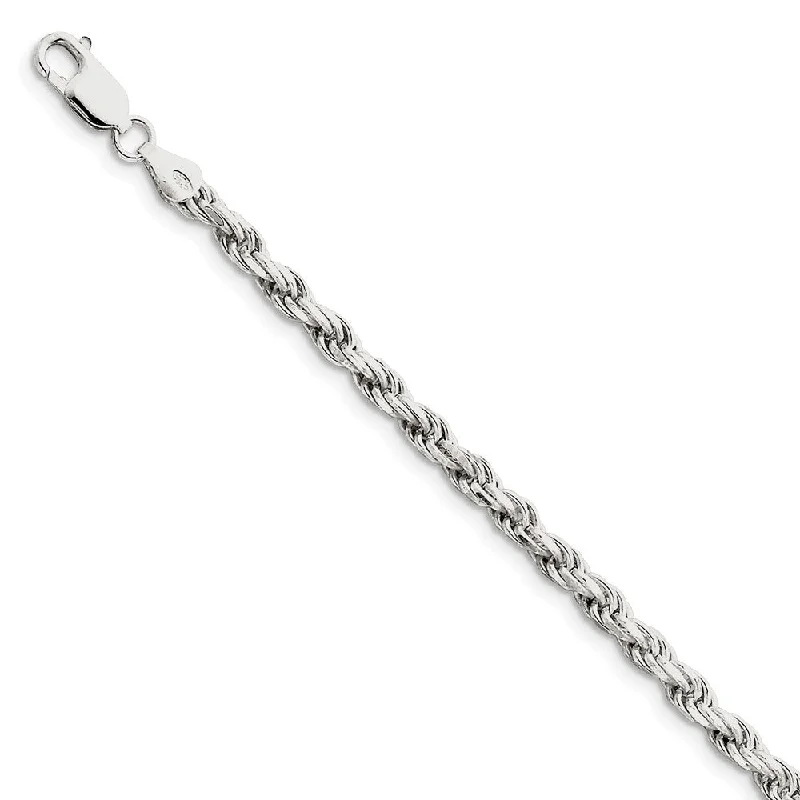 Ladies Ceramic Tile Bracelets -4.25mm Sterling Silver Diamond Cut Solid Rope Chain Anklet or Bracelet