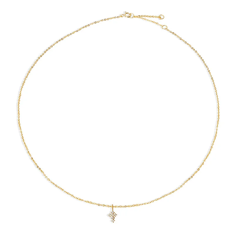 Ladies Necklaces Twist Chain-THE TINY PAVE' CROSS NECKLACE