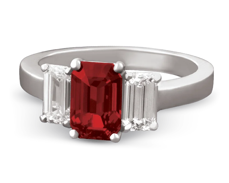 Ladies Inspirational Rings -Burma Ruby and Diamond Ring, 1.66 Carats