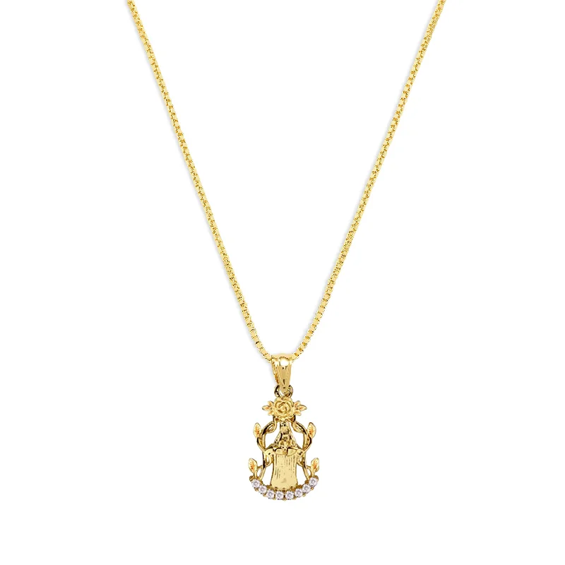 Ladies Necklaces Pure Simplicity-THE MARY SINGLE ROSE NECKLACE