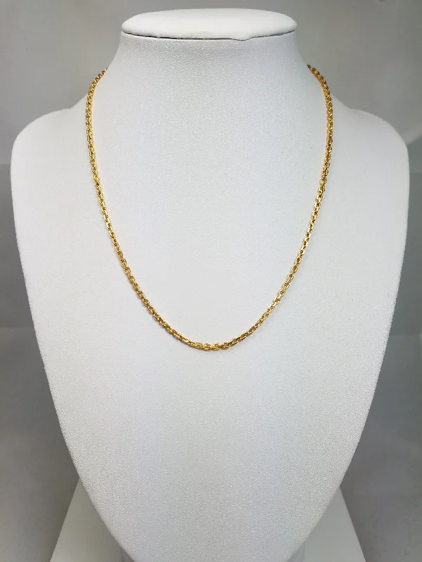 Ladies Necklaces for Aunt Charm-Radiant 20.5k Yellow Gold Anchor Link 16" Necklace