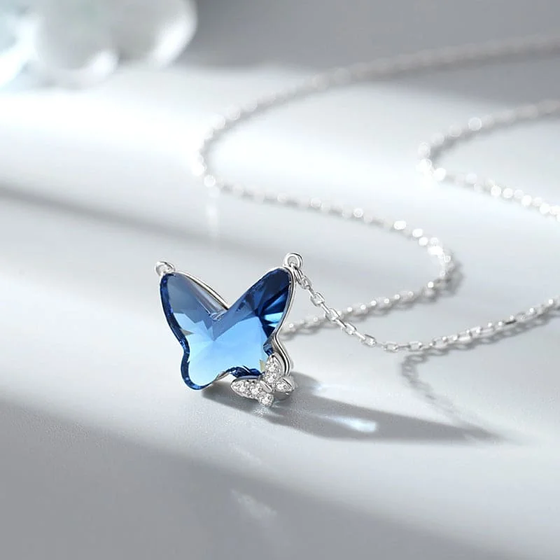 Ladies Necklaces for Activist Spark-butterfly pendant Austrian crystal necklace