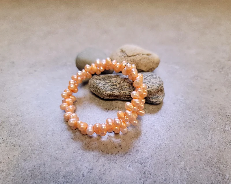 Ladies Designer Label Bracelets -Peach Ocean's Embrace Bracelet