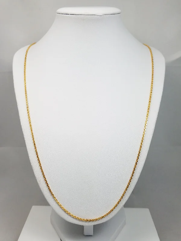 Ladies Necklaces for Lawyer Shine-Luxurious 26.5" Solid 22k Yellow Gold Cable Link Chain Necklace