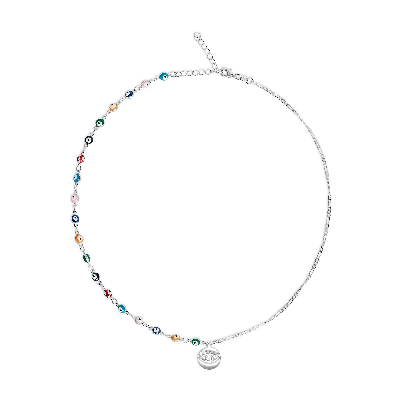 Ladies Necklaces for Girl Joy-The Multi Color Full Evil Eye Charm Necklace