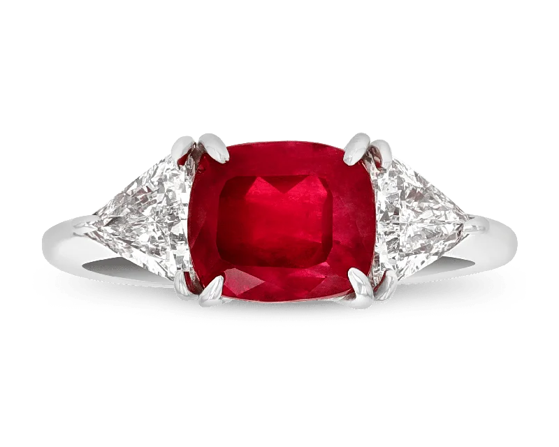 Ladies Polished Rings -Red Emerald Ring, 2.23 Carats