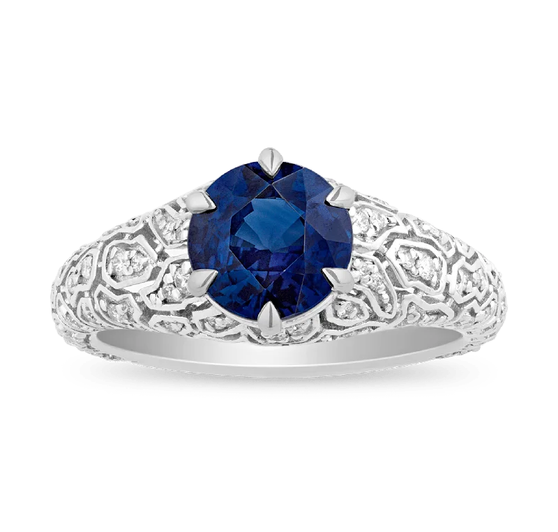 Ladies Celtic Rings -Brilliant-Cut Sapphire Ring, 2.21 Carats