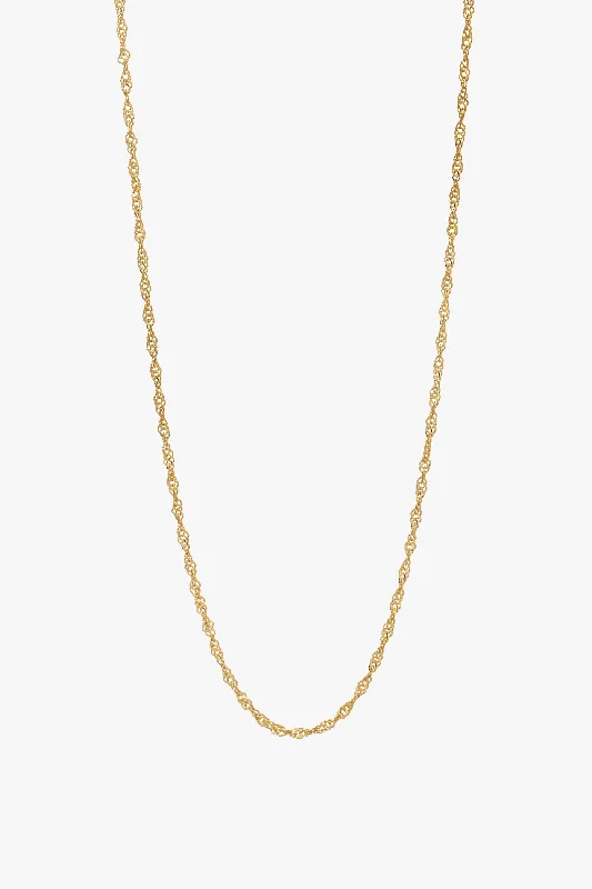 Ladies Necklaces for Fancy Nights-Romee Twisted Chain Necklace Gold