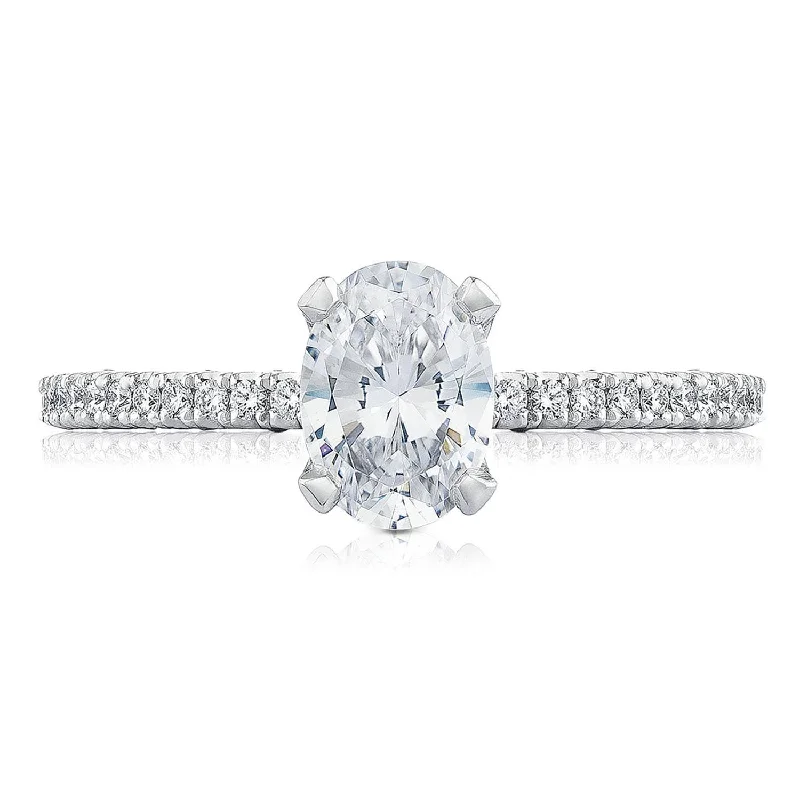 Ladies Engagement Rings Square Shine-Petite Crescent | Oval Solitaire Engagement Ring HT254515OV75X55