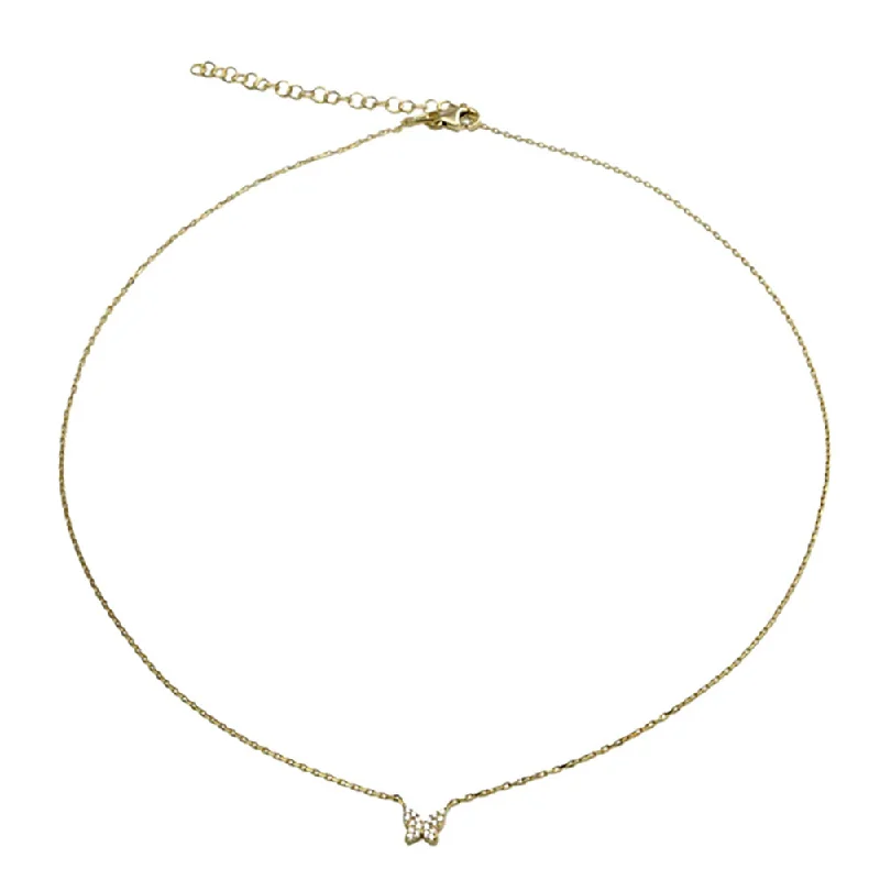 Ladies Necklaces with Gold Xenotime-THE SINGLE PAVE' BUTTERFLY NECKLACE (CHAPTER II BY GREG YÜNA X THE M JEWELERS)