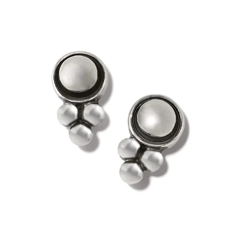 Ladies Earrings with Cross Glow-Brighton : Pretty Tough Stud Trio Post Earrings - Silver