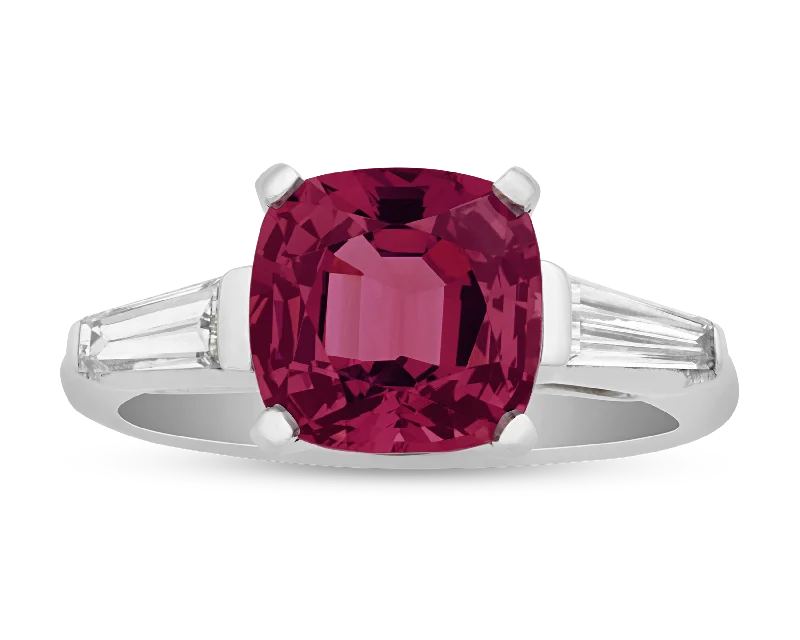 Ladies Futuristic Rings -Red Spinel Ring, 3.27 Carats