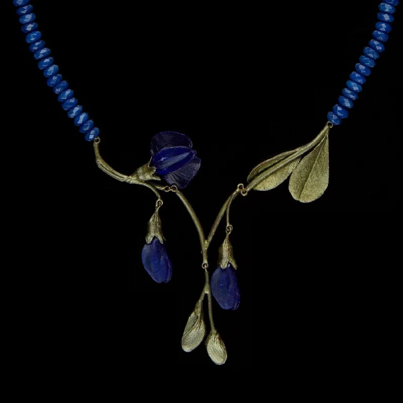 Ladies Necklaces with Feather Shine-False Indigo Necklace