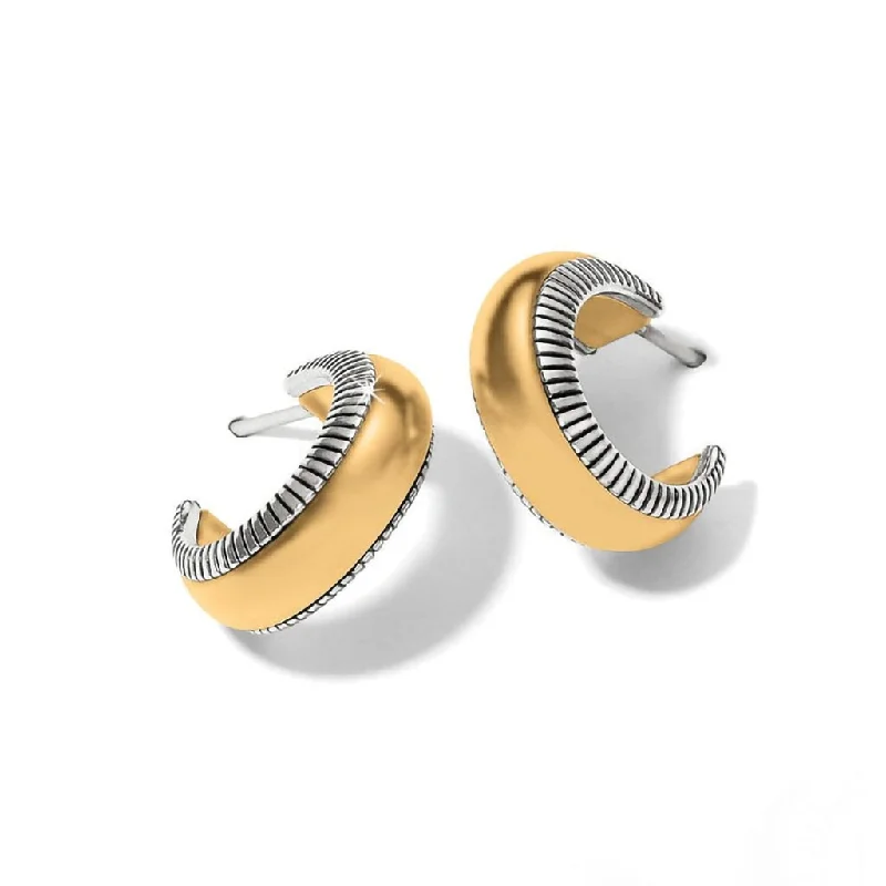 Ladies Earrings with Yellow Sanidine-Brighton : Interlok Noir Golden Small Hoop Earrings