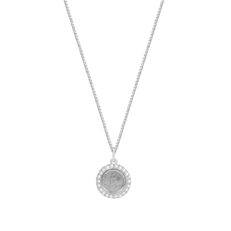 Ladies Necklaces for Chef Glow-THE FATIMA COIN PENDANT NECKLACE (PAVE')