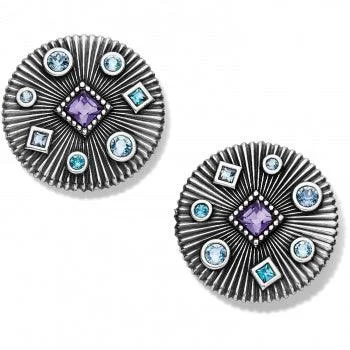 Ladies Earrings for Travel Spark-Brighton : Halo Rays Round Post Earrings