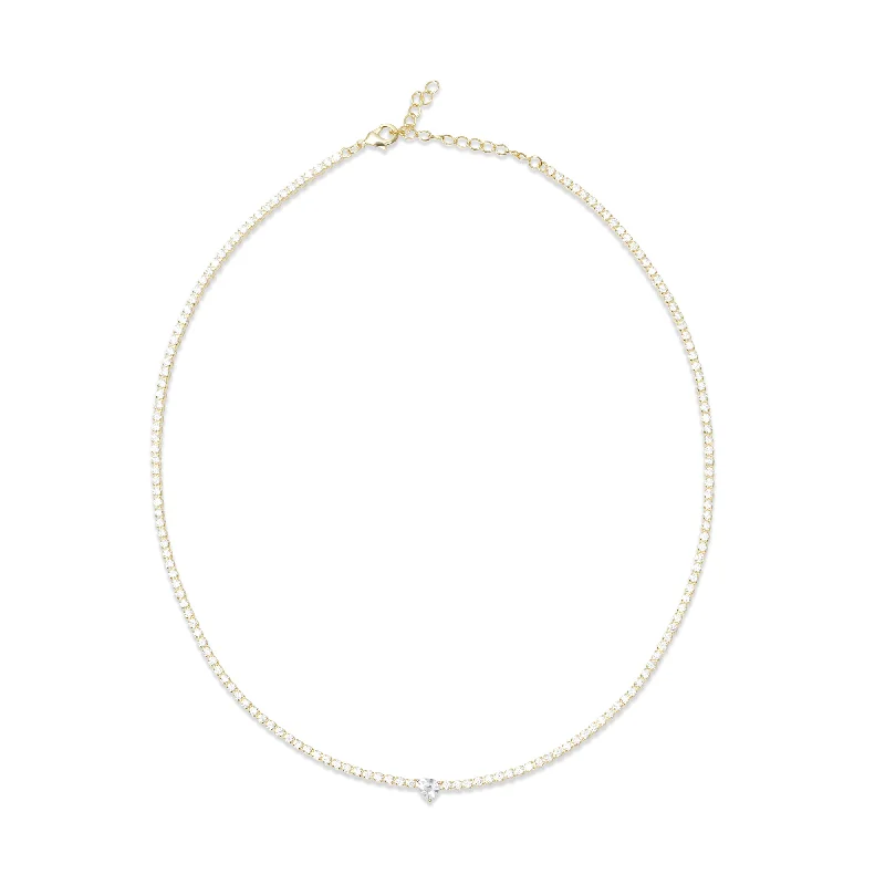 Ladies Necklaces with Silver Cassiterite-THE REMI SOLITAIRE TENNIS NECKLACE