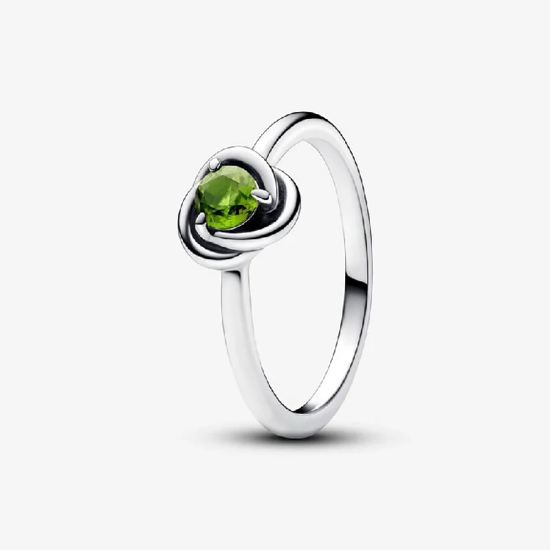 Ladies Adventure Rings -PANDORA : August Spring Green Eternity Circle Ring