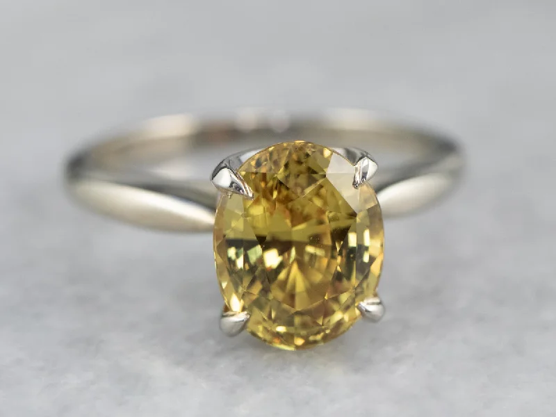 Ladies Engagement Rings Cloud Shine-Modern Yellow Sapphire Solitaire Engagement Ring