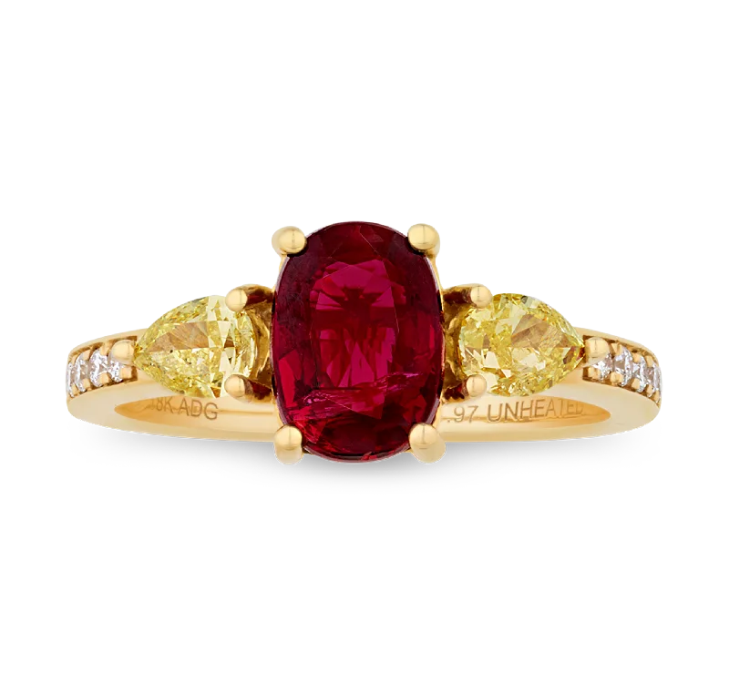 Ladies Valentine’s Day Rings -Untreated Ruby Ring, 1.97 carats