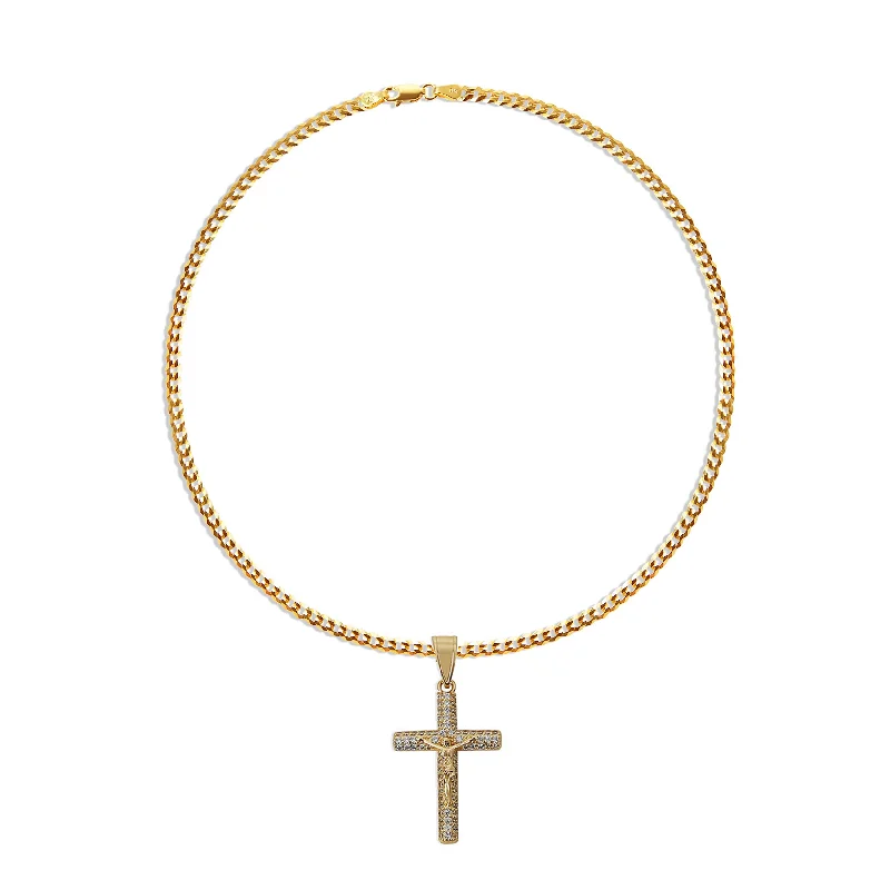 Ladies Necklaces for Pal Glow-THE PAVE CRUCIFIX PENDANT NECKLACE