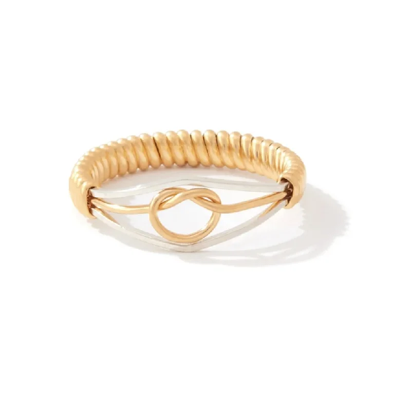 Ladies Infinity Rings -Ronaldo Jewelry : Stronger Together Ring in Silver in 14K Gold Artist Wire Wraps & Knot