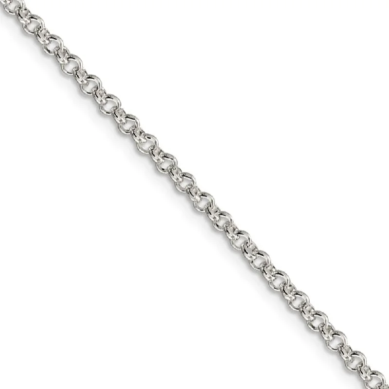 Ladies Quirky Design Bracelets -2.5mm Sterling Silver, Solid Rolo Chain Anklet or Bracelet