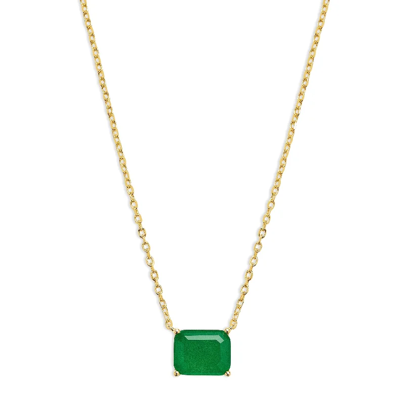 Ladies Necklaces for Mommy Shine-THE GREEN SOLITAIRE EMERALD NECKLACE