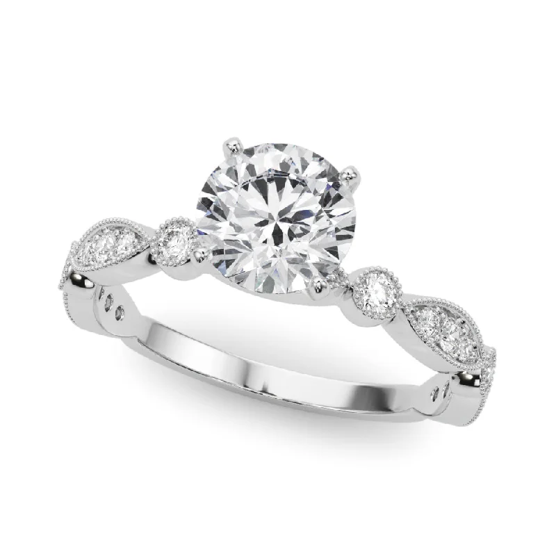 Ladies Engagement Rings with Danburite Shine-14K Stackable Engagement Ring