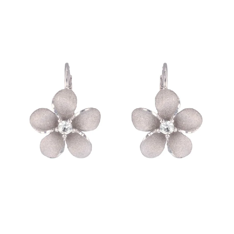 Ladies Earrings for Festive Glow-White Sapphire Plumeria Earrings