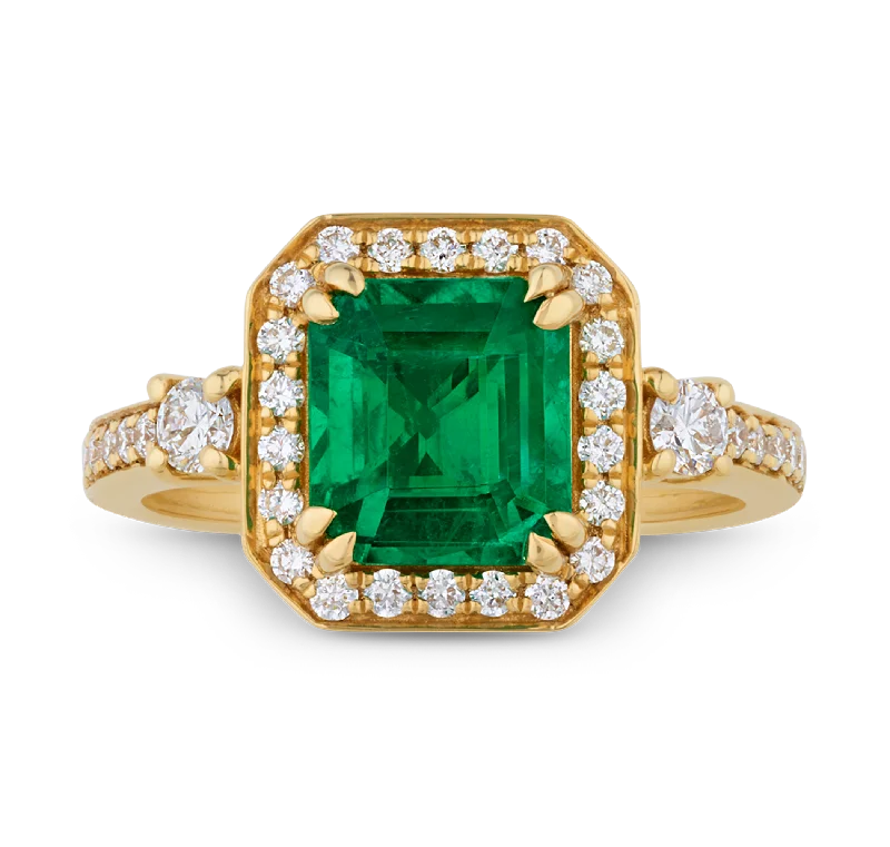 Ladies Birthstone Rings -Emerald Ring, 1.98 Carats