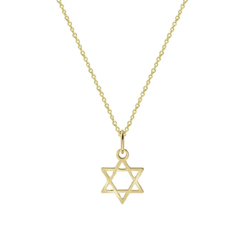 Ladies Necklaces with White Leucite-THE STAR OF DAVID MEDAL NECKLACE