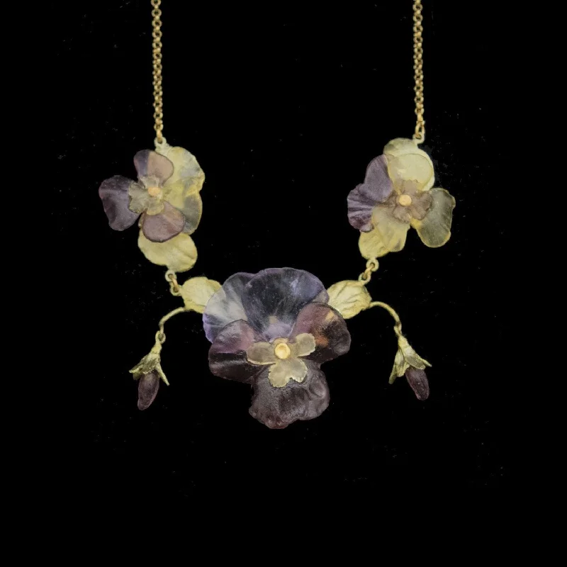 Ladies Necklaces Classic Elegance-Pansies Necklace