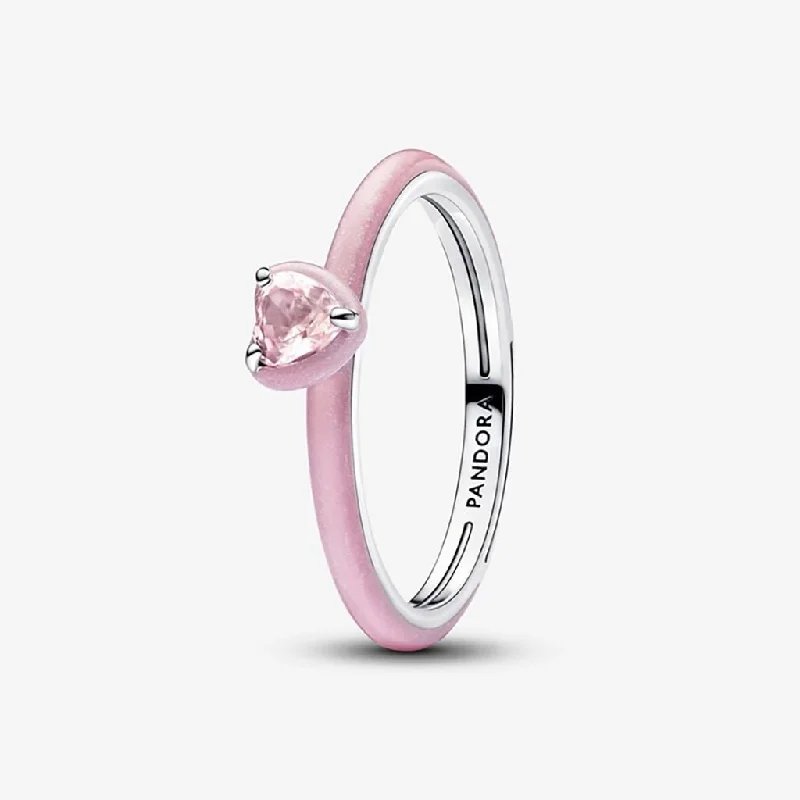 Ladies Spring Rings -PANDORA : Pink Chakra Heart Ring