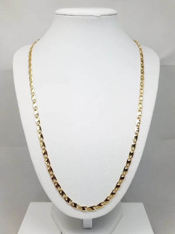 Ladies Necklaces with White Thaumasite-Fantastic 18k Yellow Gold Fancy Link 23" Necklace