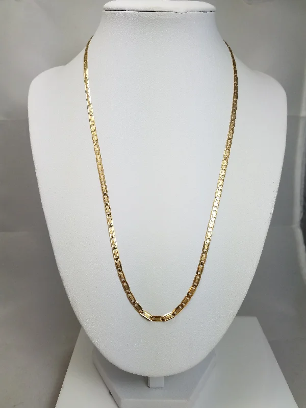 Ladies Necklaces with Solar Drop-Unique Solid Fancy Link 14k Yellow Gold 20" Necklace